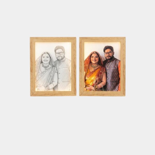 Personalized LED Photo Frame with Custom Portrait – Wooden Light Up Memory Frame Gift - Image 10