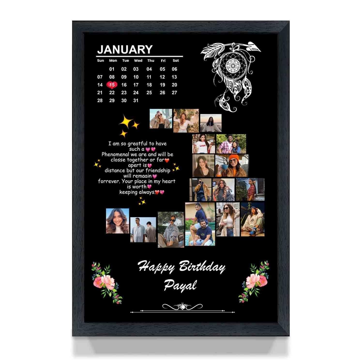 61V2TAfaLjL._SL1500 Personalized 6–10 Photo Collage Frame with Custom Text – A4 Size Wall & Tabletop Gift for Birthday, Anniversary & Valentine’s Day - Image 1