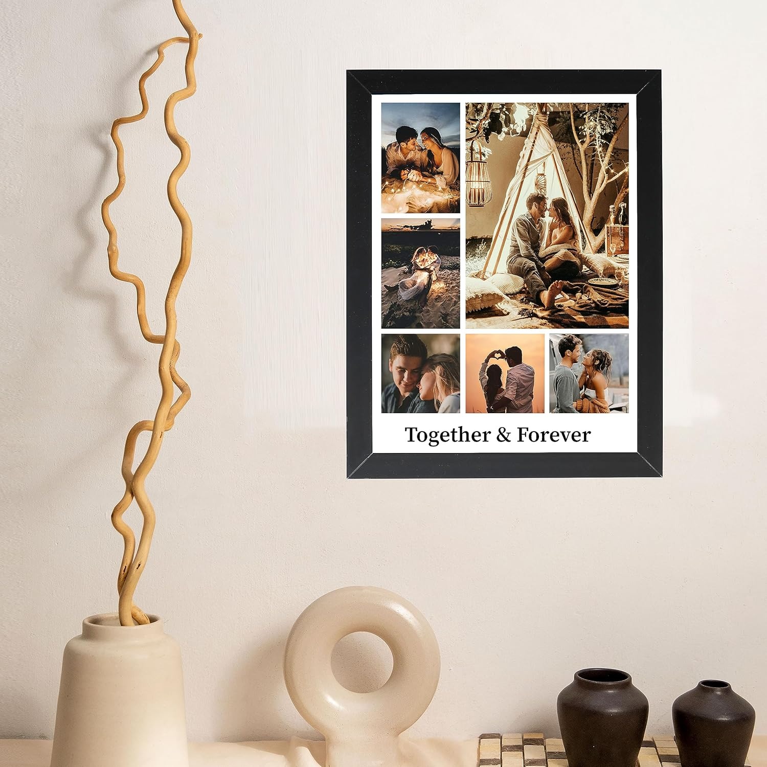 91-1GNfoYYL._SL1500 Personalized 6 Photo Collage Frame with Custom Text – Customized Wall Photo Frame Gift - Image 1