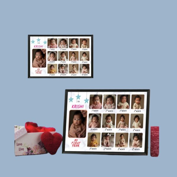 Personalized 12-Month Baby Photo Frame – Capture Your Little One’s First Year Memories (9×12 Inch / A4 Size) - Image 2