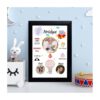 Personalized 9×12 Inch Baby Birth Details Frame – Custom Newborn Keepsake Gift- Design 4