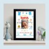 Personalized 9×12 Inch Baby Birth Details Frame – Custom Newborn Keepsake Gift- Design 3