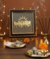 7 Horses Raw Pyrite Frame for Vastu & Prosperity