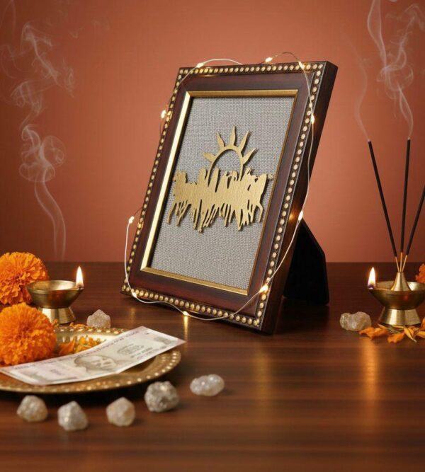 7 Horses Raw Pyrite Frame for Vastu & Prosperity - Image 4
