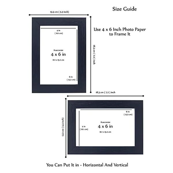 Black Rectangular Wooden Photo Frame - Image 3