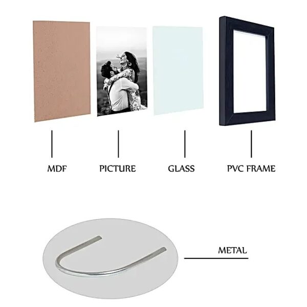 Black Rectangular Wooden Photo Frame - Image 2