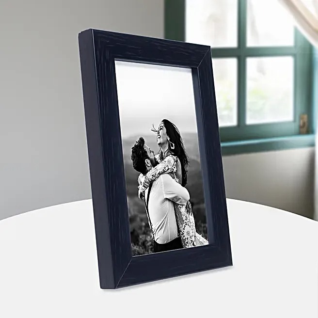 black-rectangular-wooden-photo-f Black Rectangular Wooden Photo Frame - Image 1